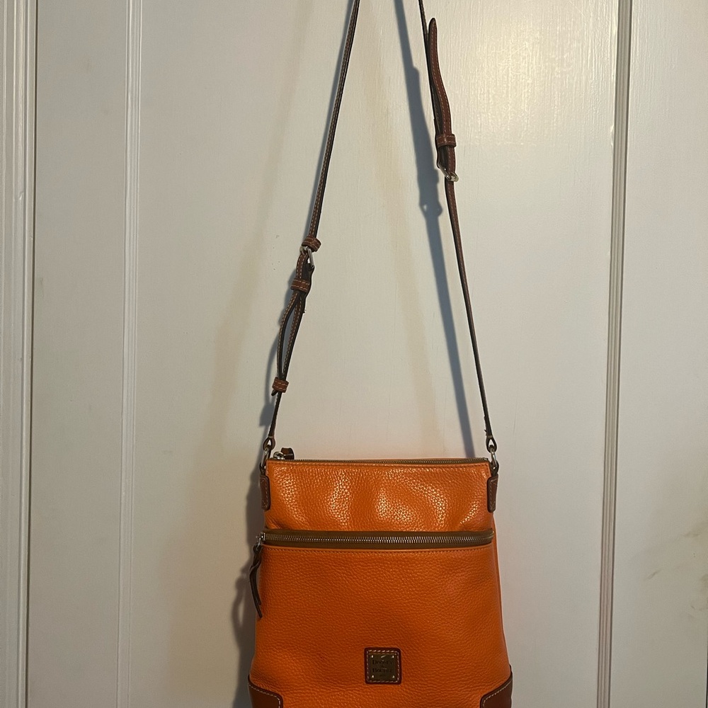 Dooney Orange Leather Crossbody Bag